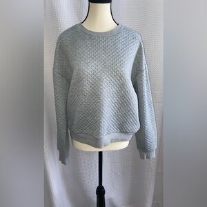 Women’s SHEIN gray waffled‎ fabric loose fit crewneck size medium
